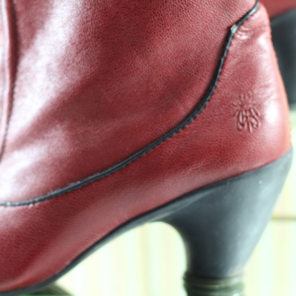 Fly London Red Leather Ankle Boots - Picture 3 of 16